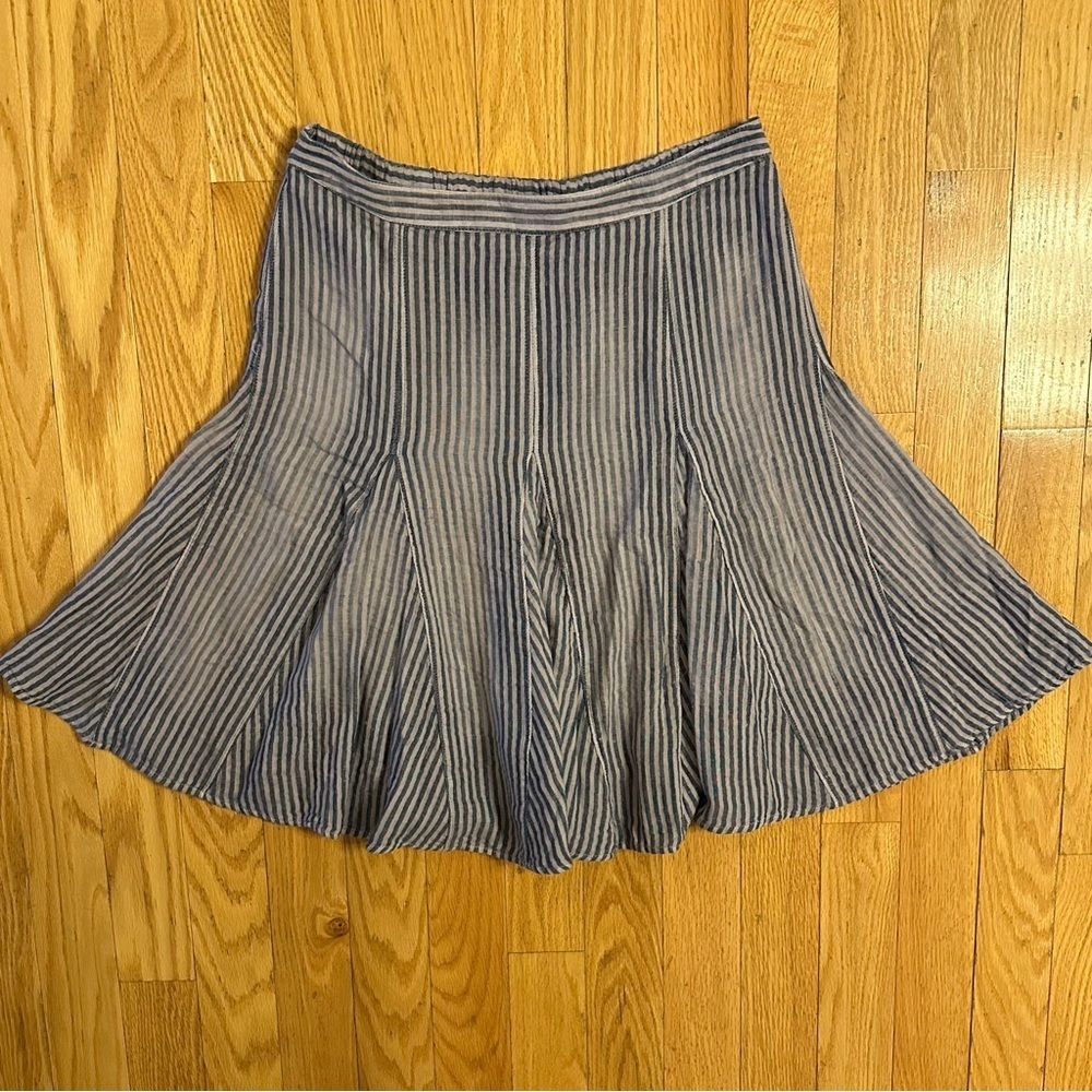 Free People Blue Pleated Mini Skirt
